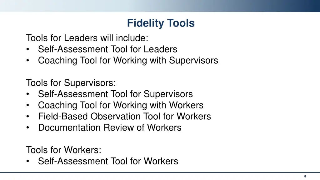 fidelity tools