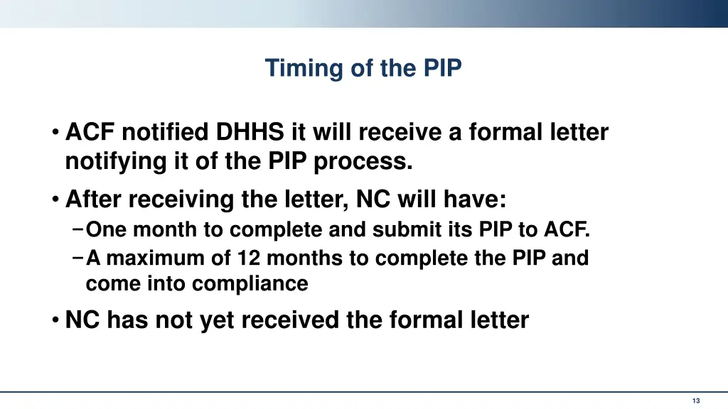 timing of the pip