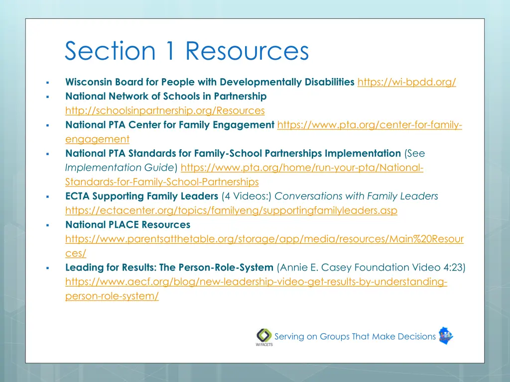 section 1 resources