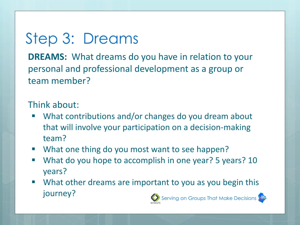 step 3 dreams