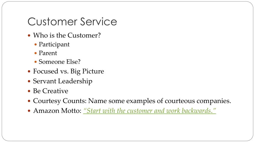customer service
