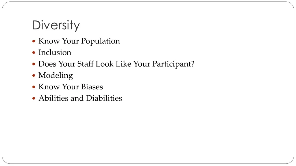 diversity