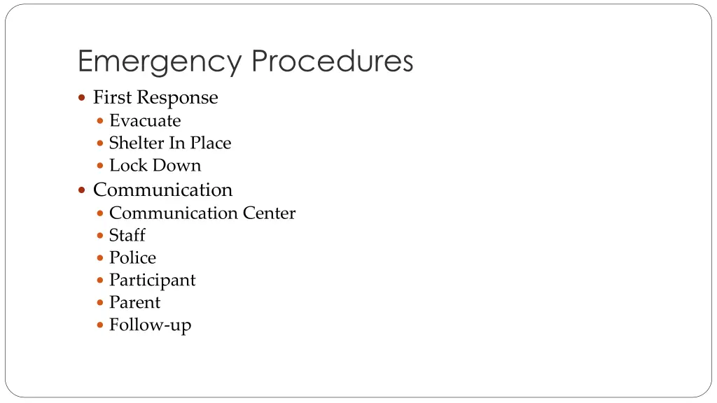 emergency procedures 1