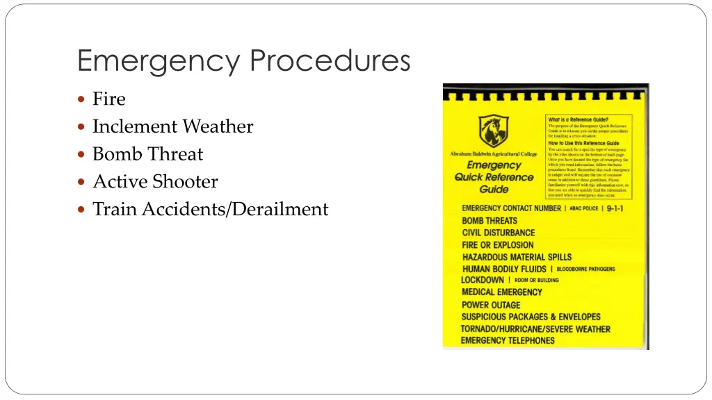 emergency procedures