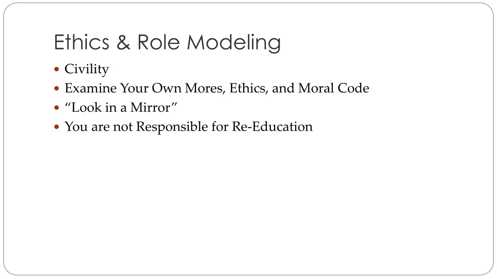ethics role modeling