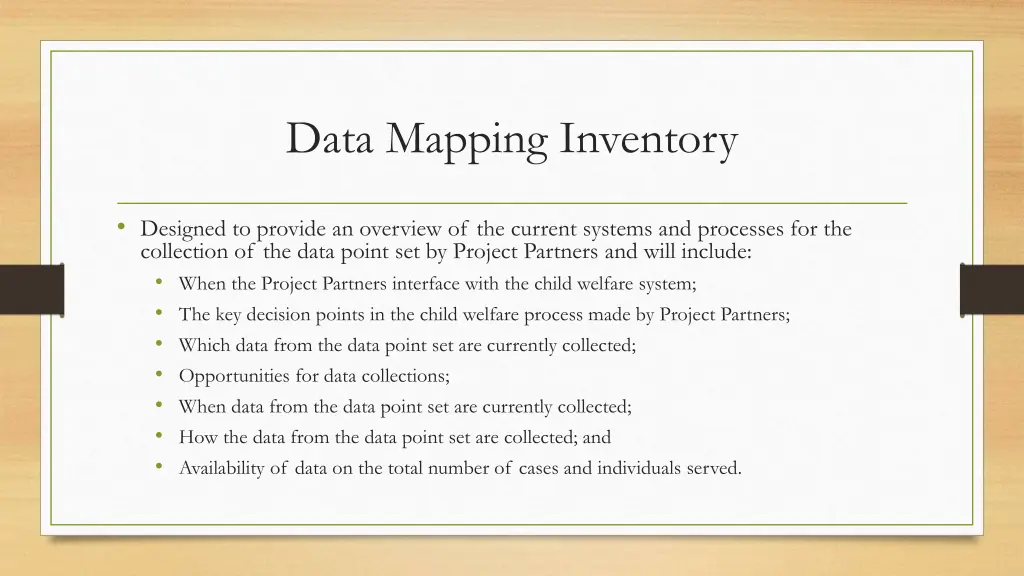 data mapping inventory