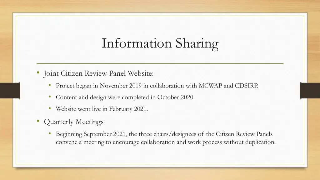 information sharing