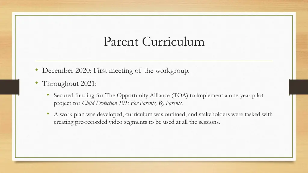 parent curriculum 1