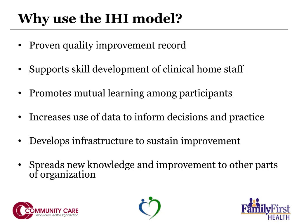 why use the ihi model