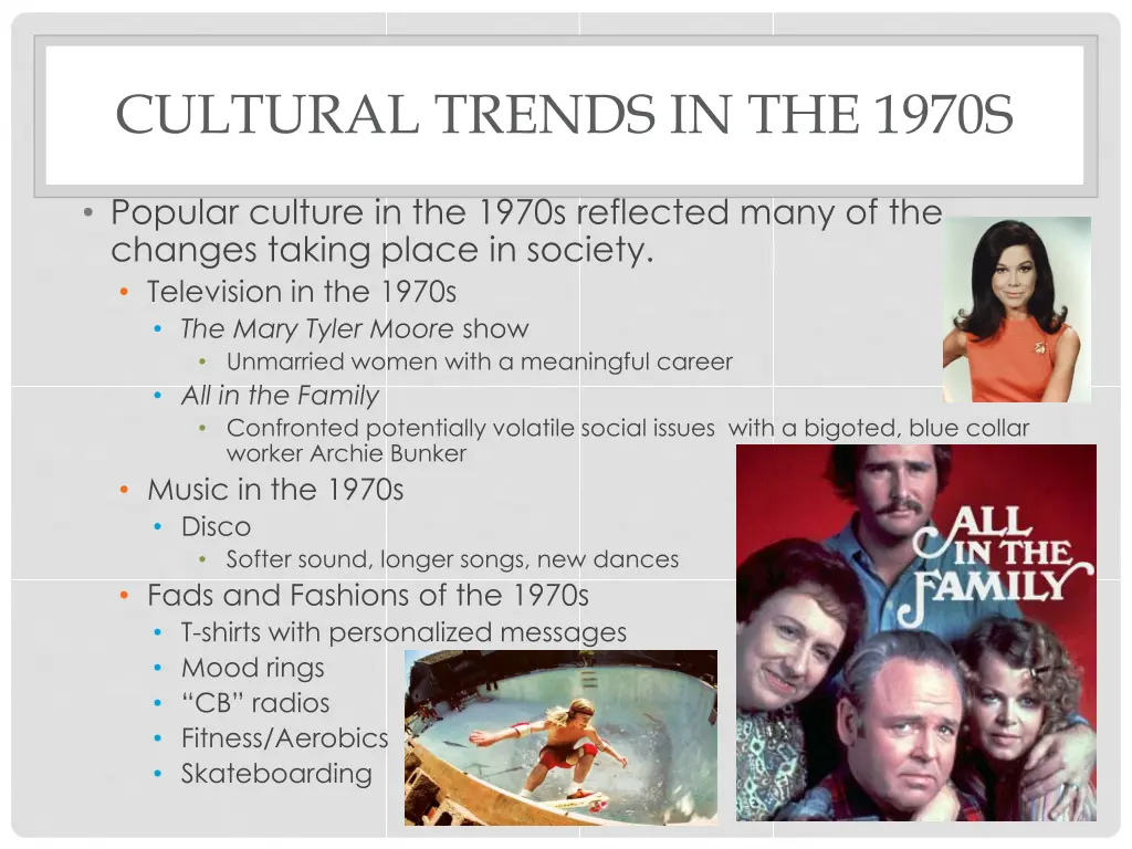 cultural trends in the 1970s