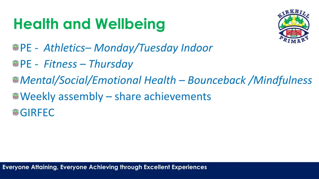health and wellbeing