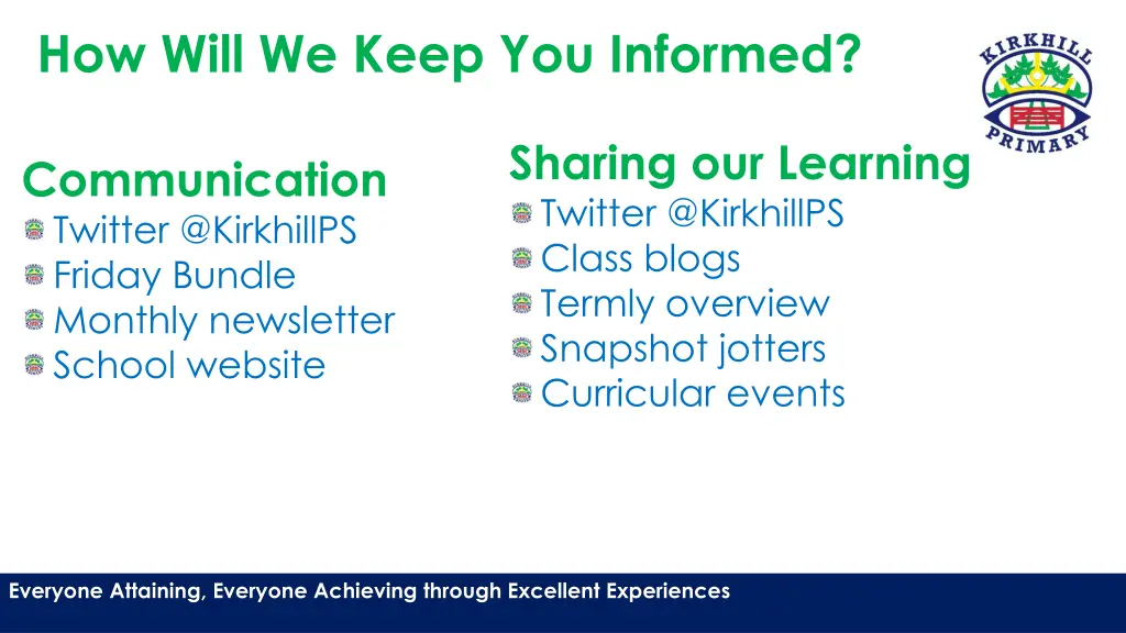 how will we keep you informed