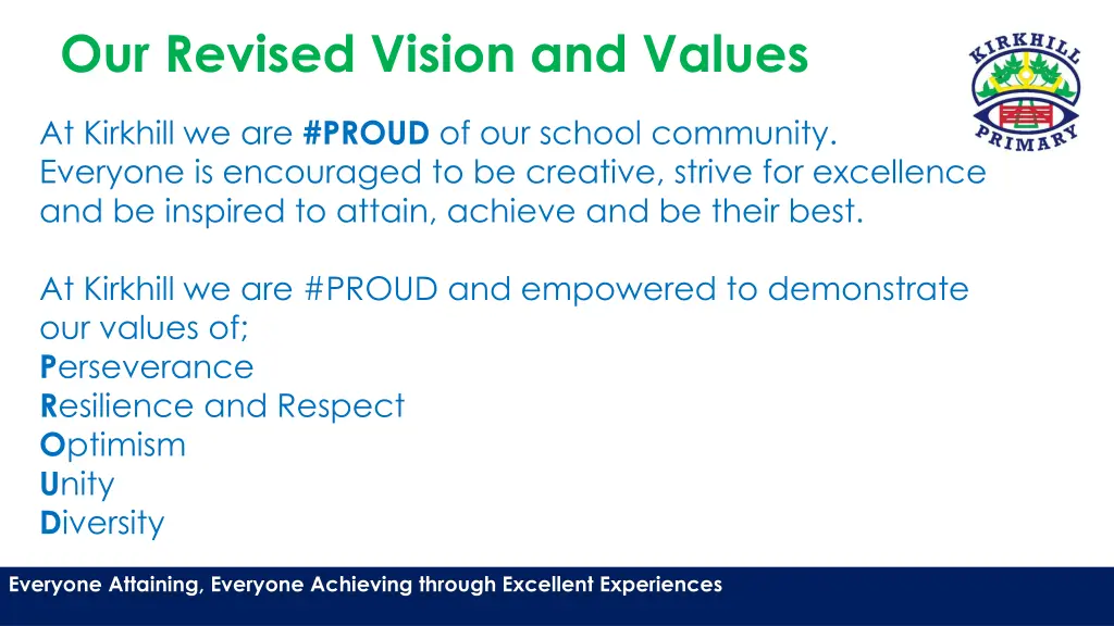 our revised vision and values
