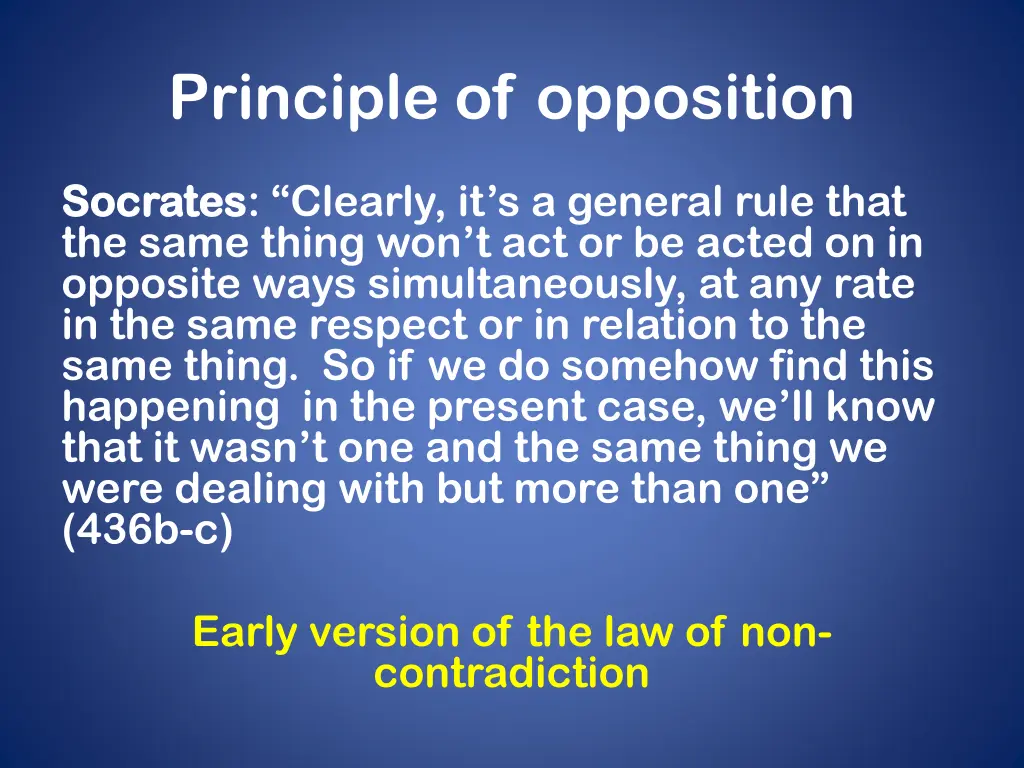 principle of opposition