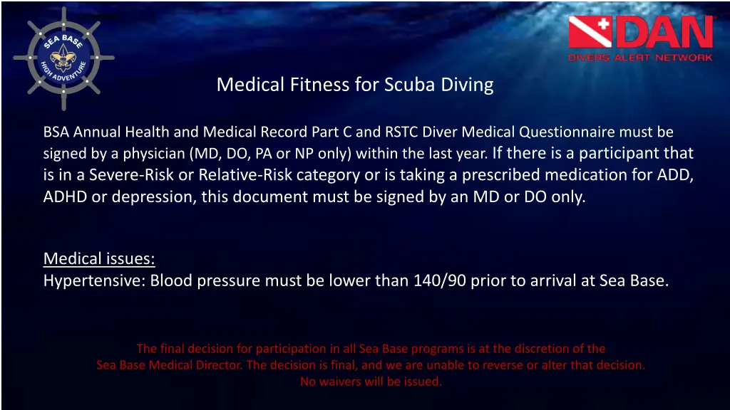 medical fitness for scuba diving 1