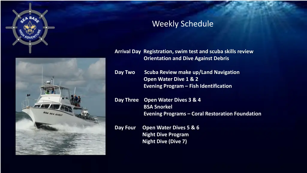 weekly schedule