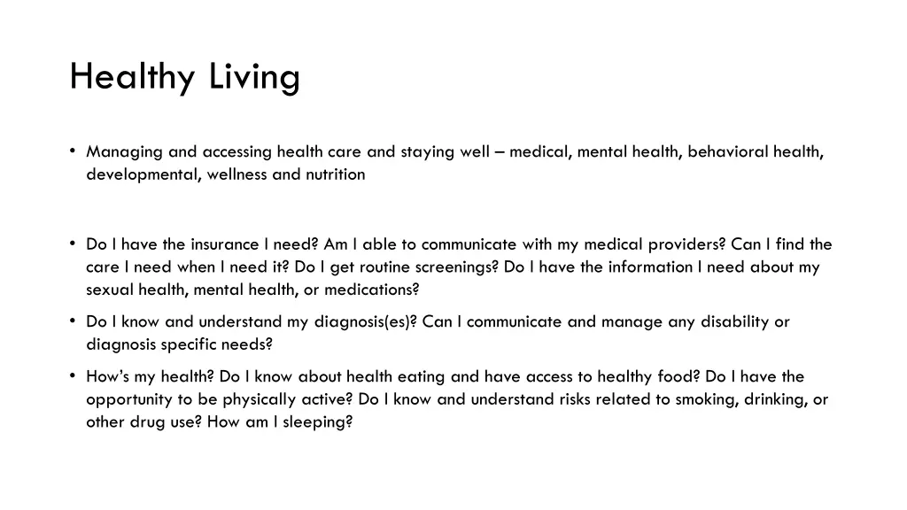healthy living