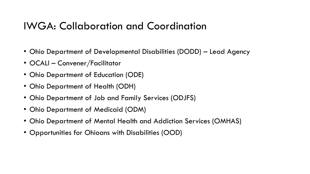 iwga collaboration and coordination