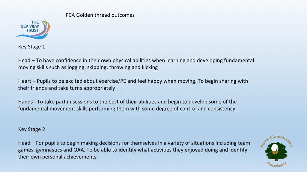 pca golden thread outcomes