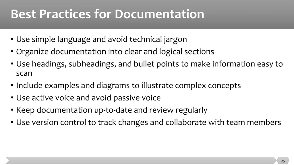 best practices for documentation
