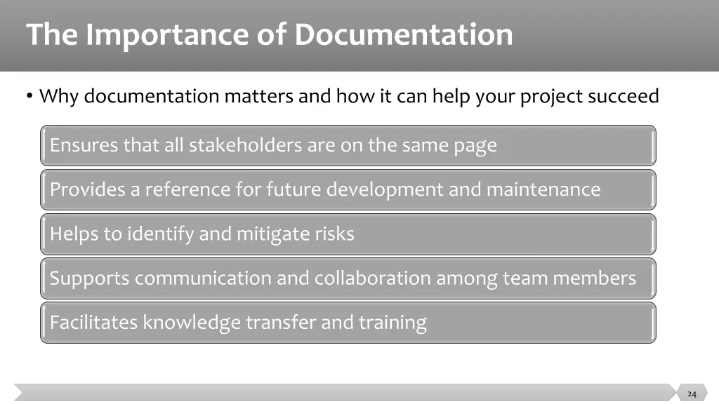 the importance of documentation