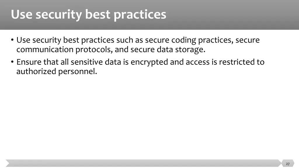 use security best practices