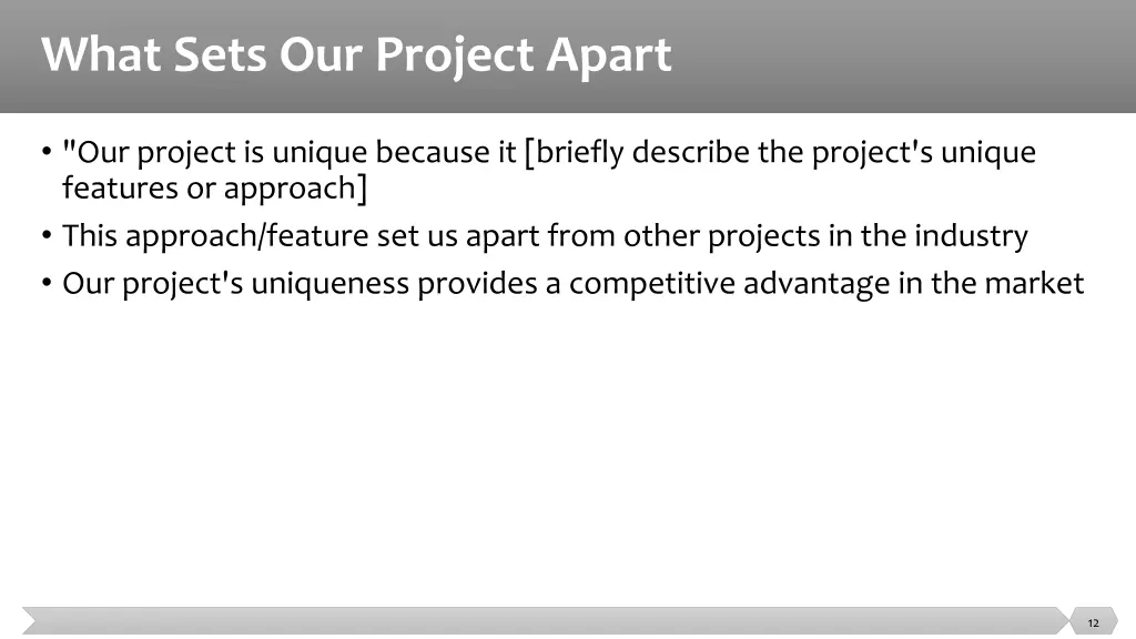what sets our project apart