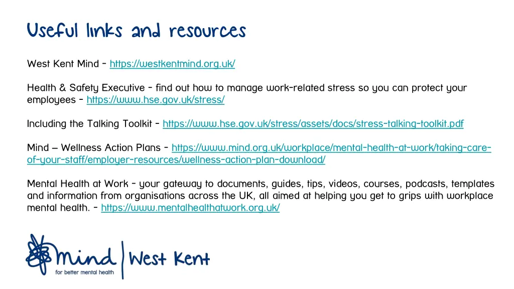 useful links and resources