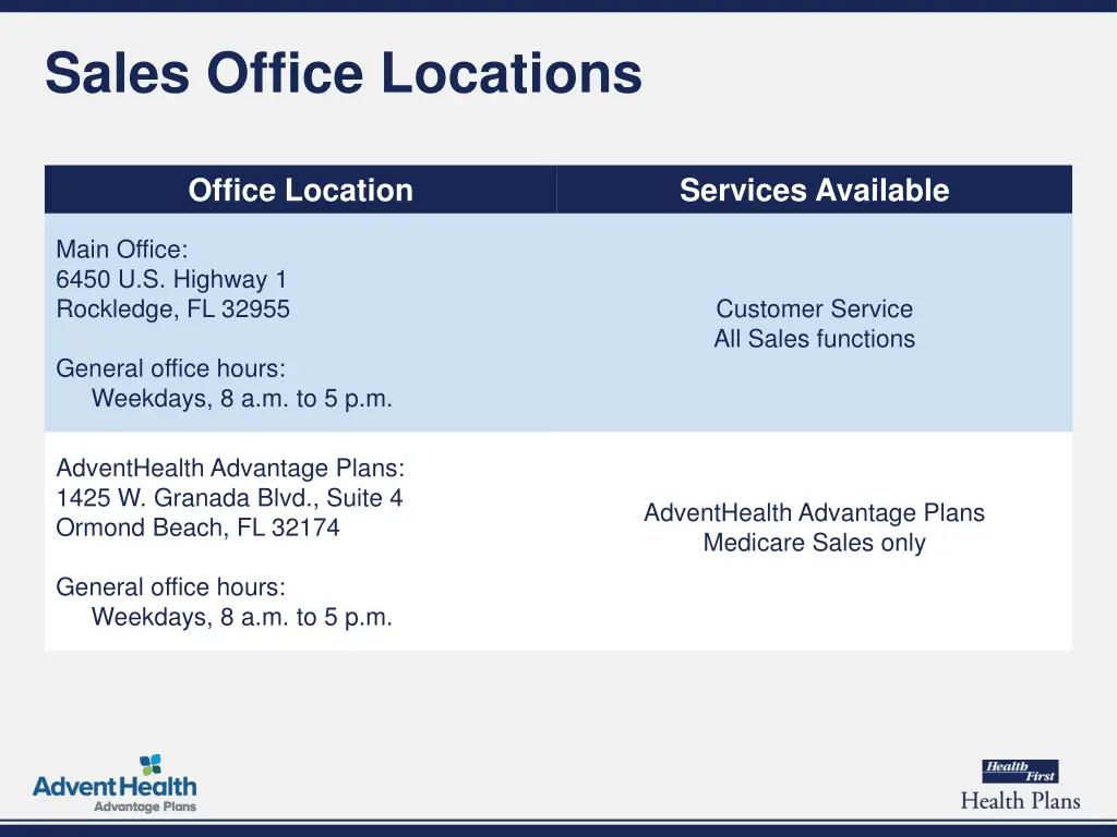 sales office locations