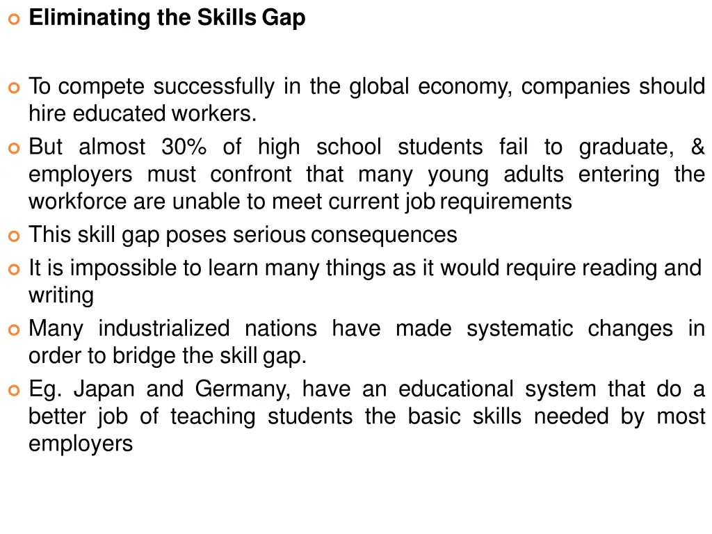 eliminating the skills gap