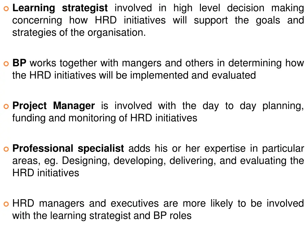 learning strategist involved in high level