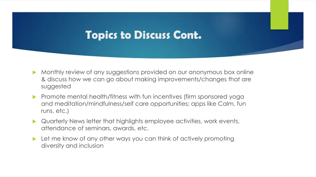 topics to discuss cont