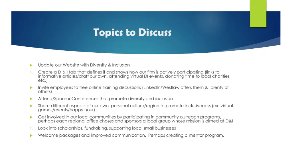 topics to discuss