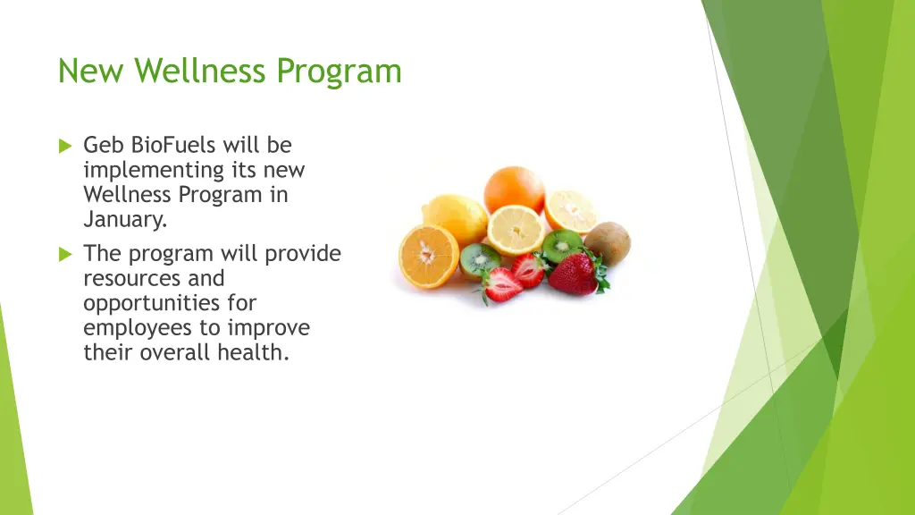 new wellness program