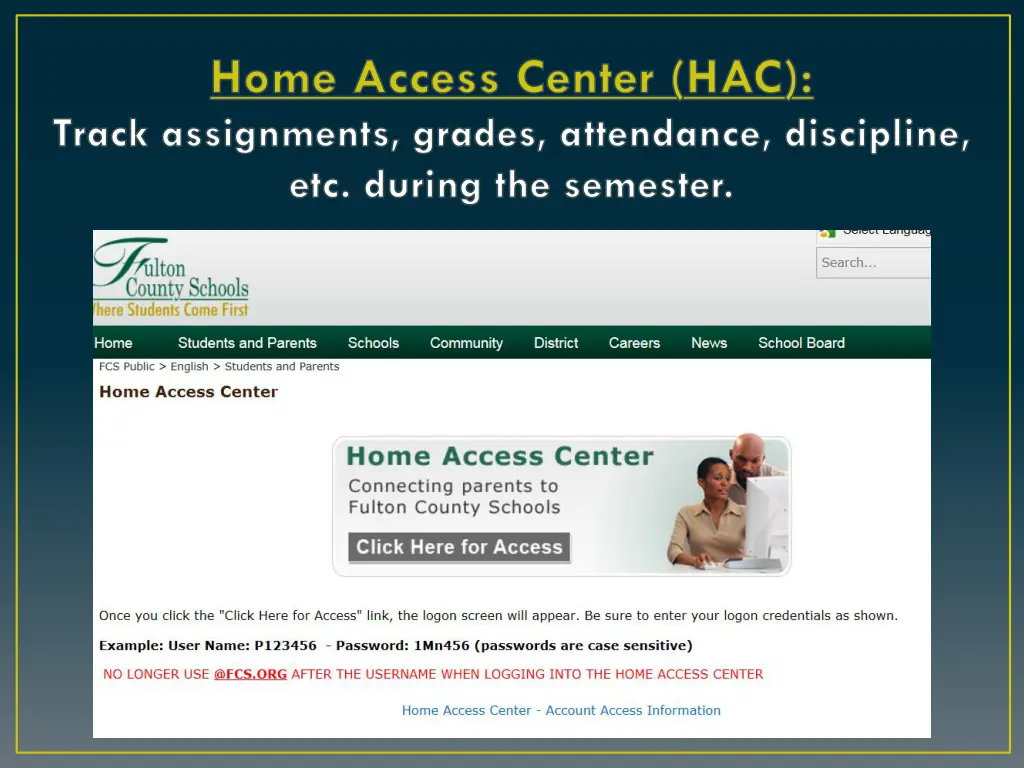 home access center hac track assignments grades