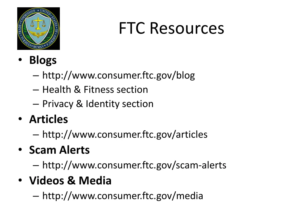 ftc resources