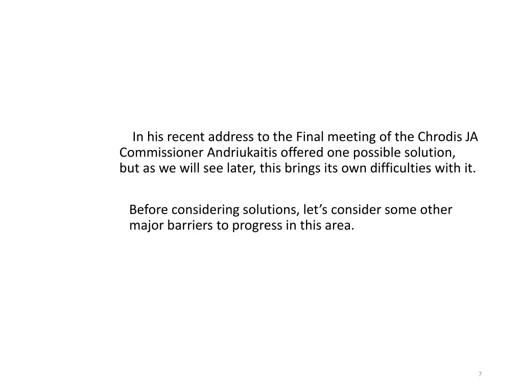 in his recent address to the final meeting