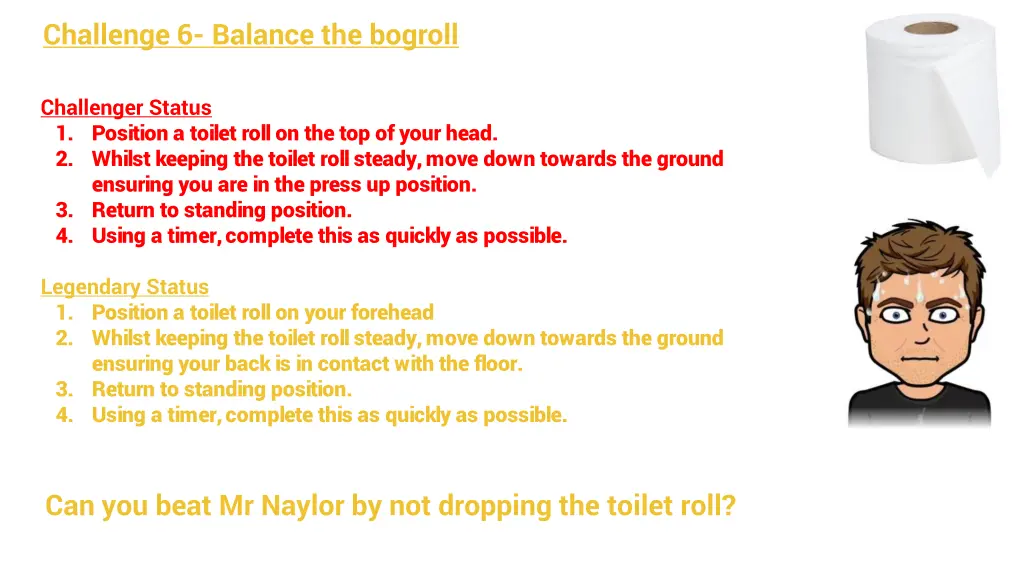 challenge 6 balance the bogroll