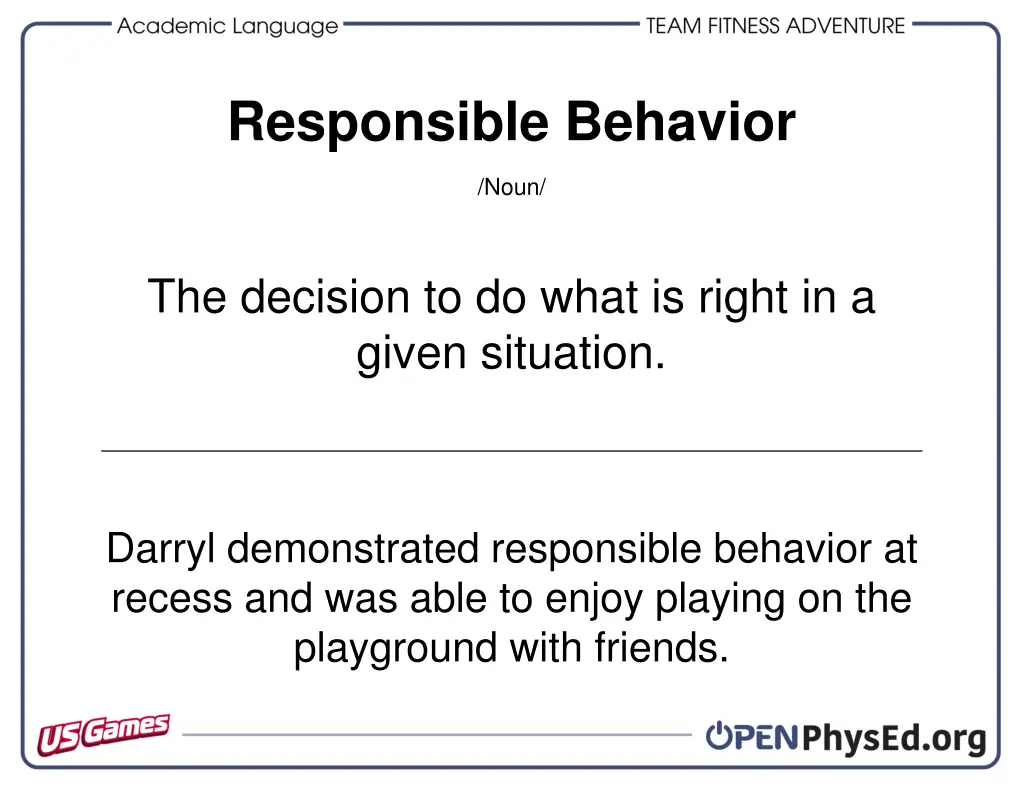 responsible behavior