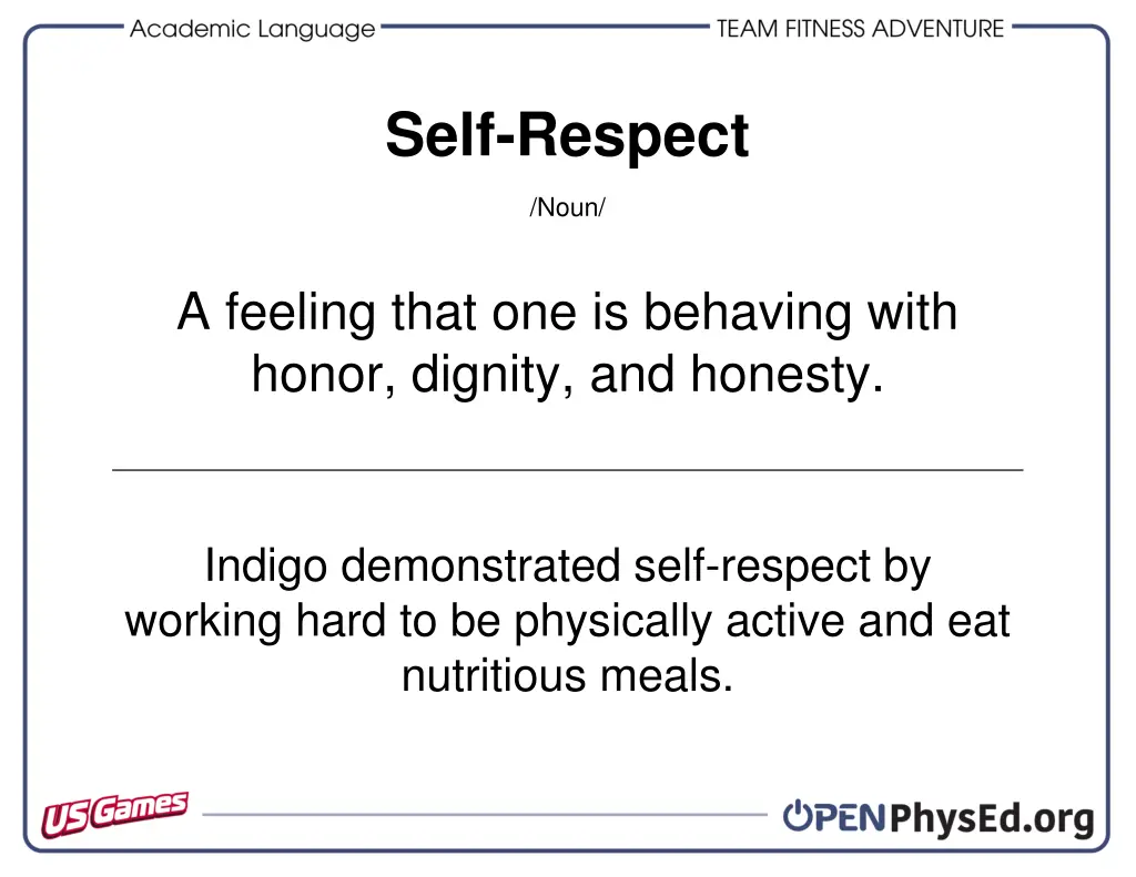 self respect