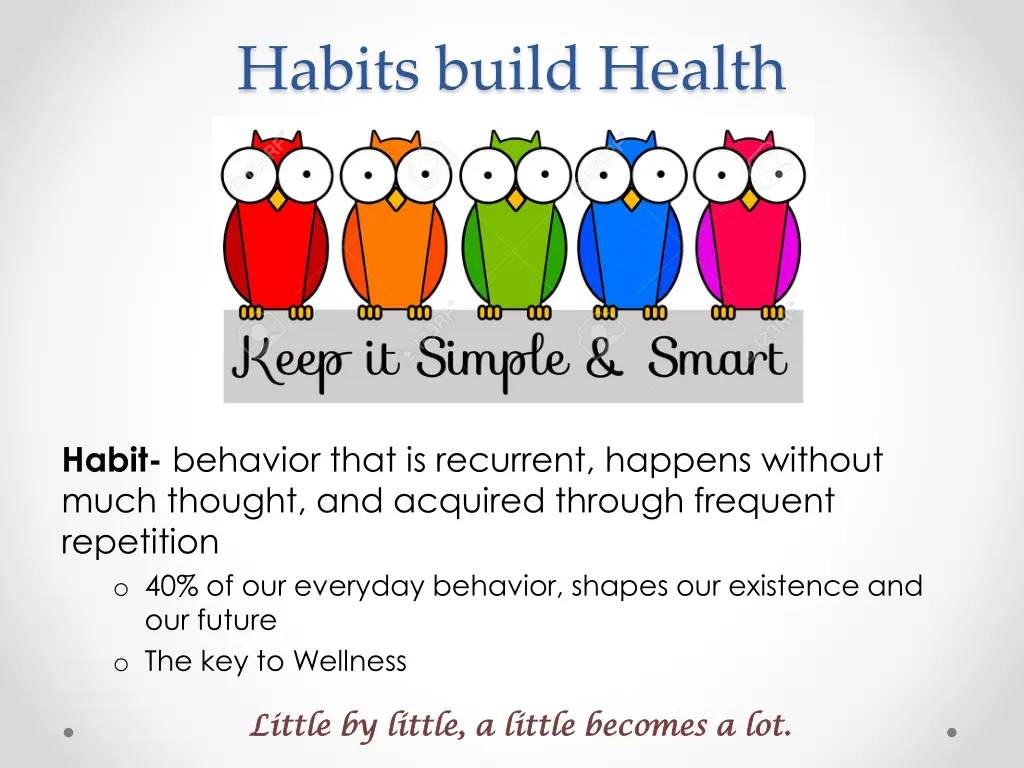 habits build health
