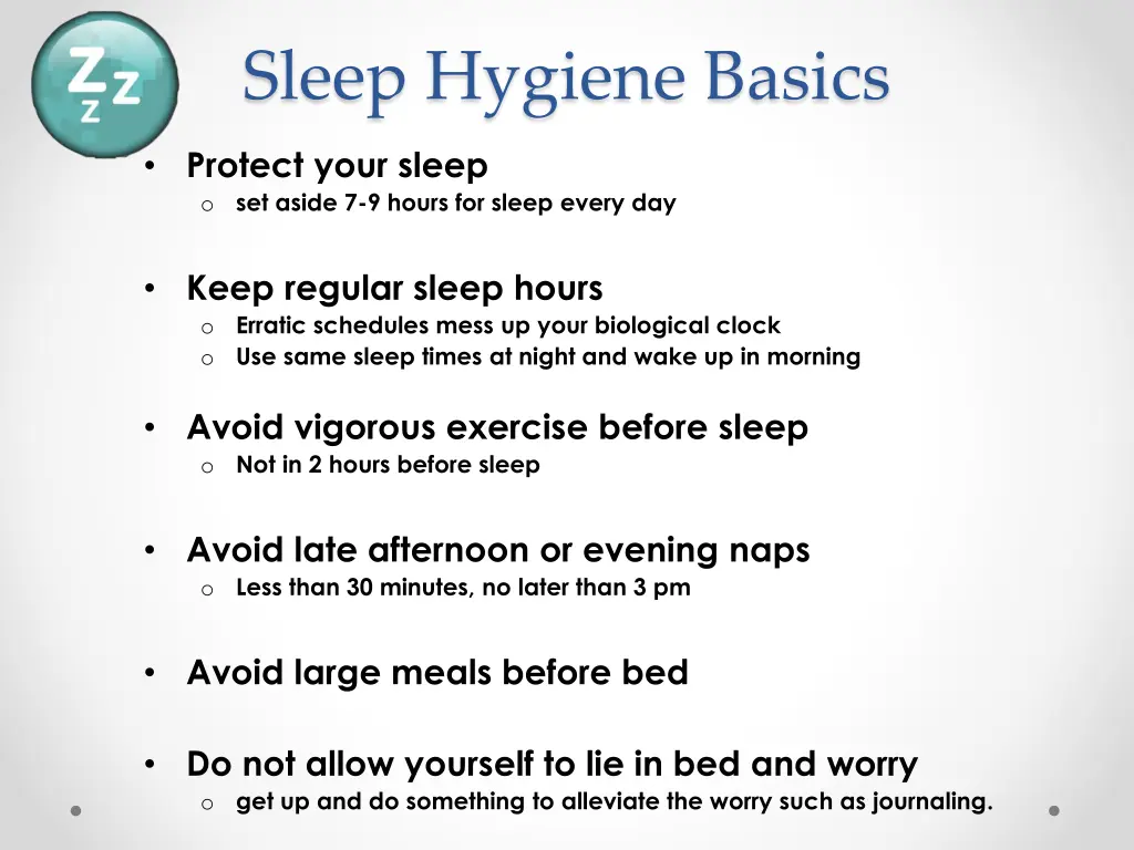 sleep hygiene basics