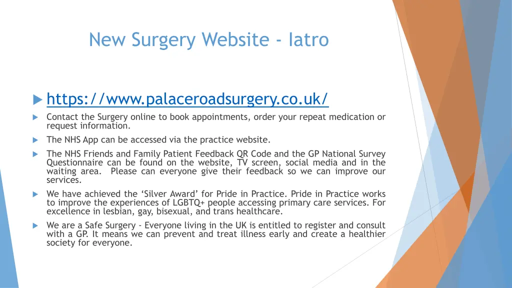 new surgery website iatro