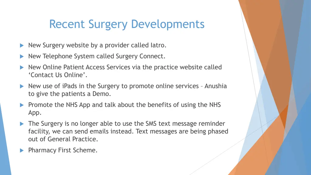 recent surgery developments