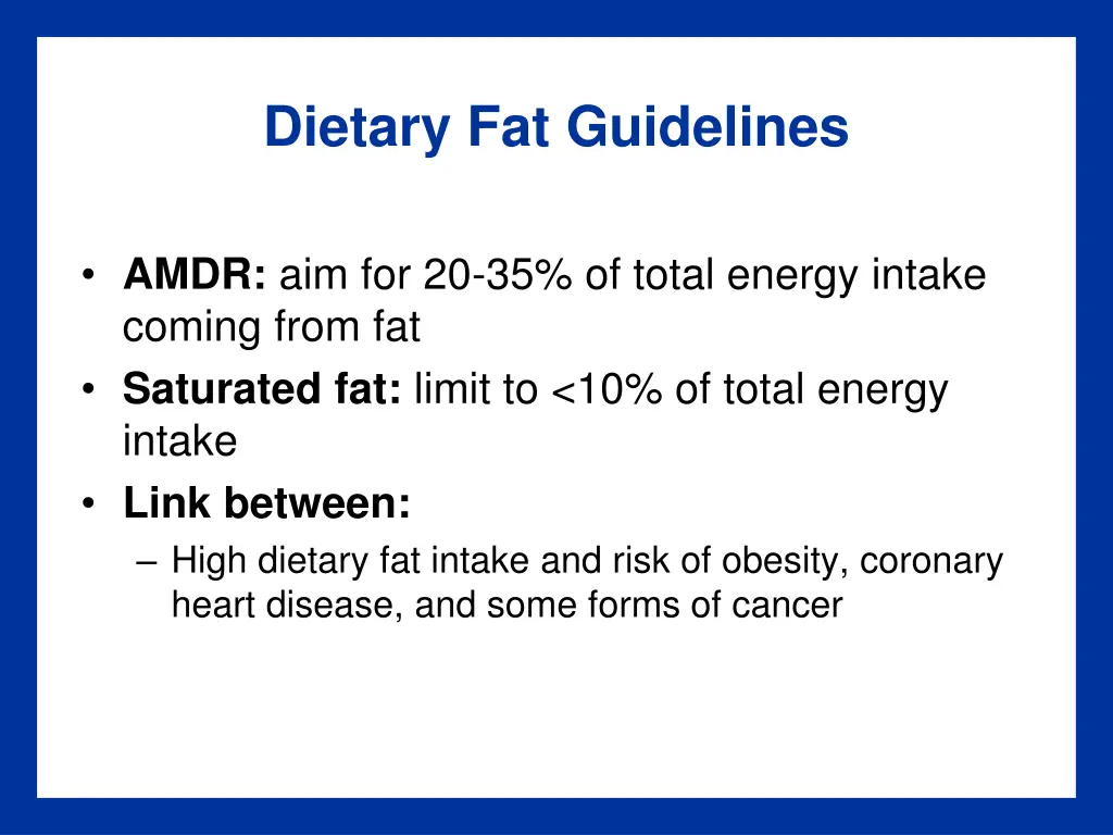 dietary fat guidelines