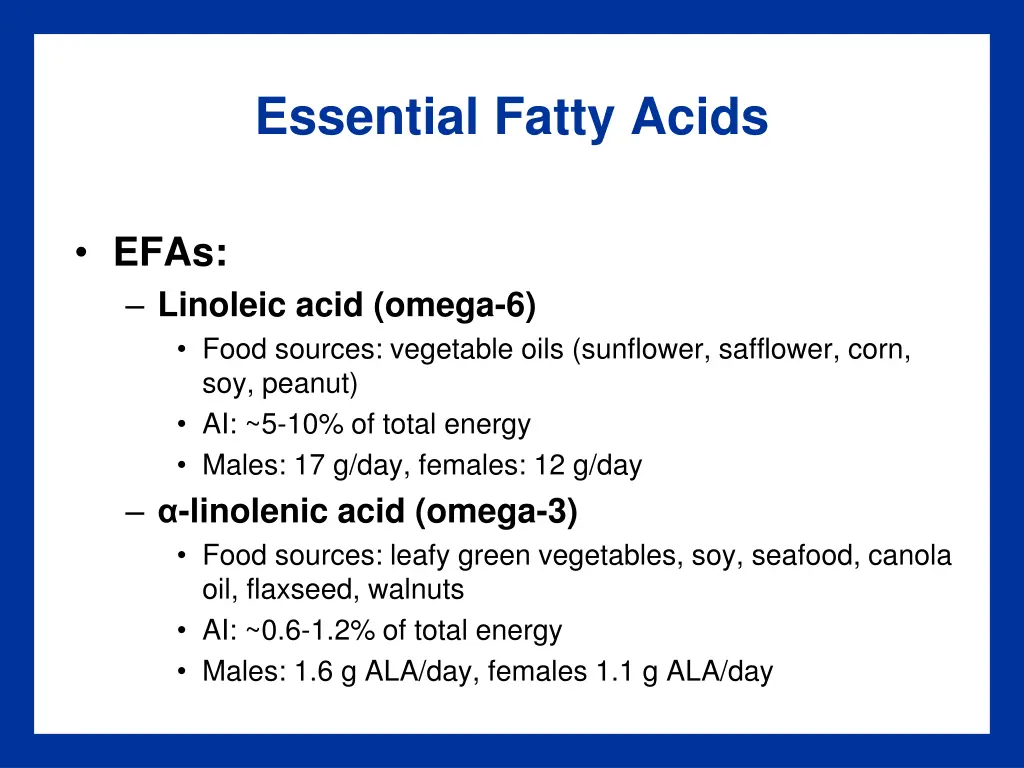 essential fatty acids