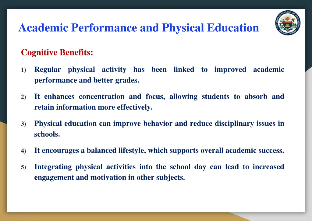 academic performance and physical education