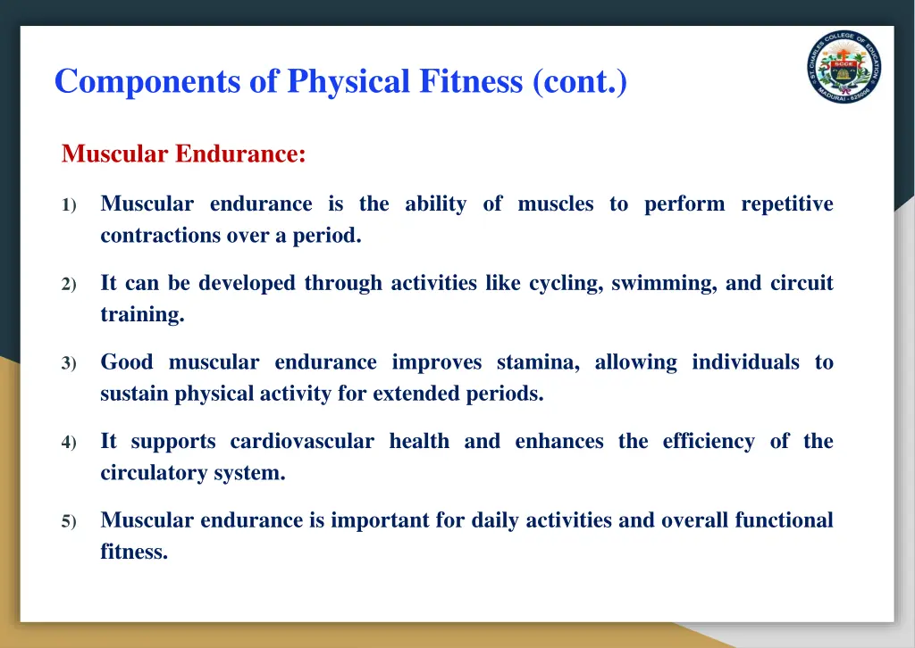 components of physical fitness cont 1