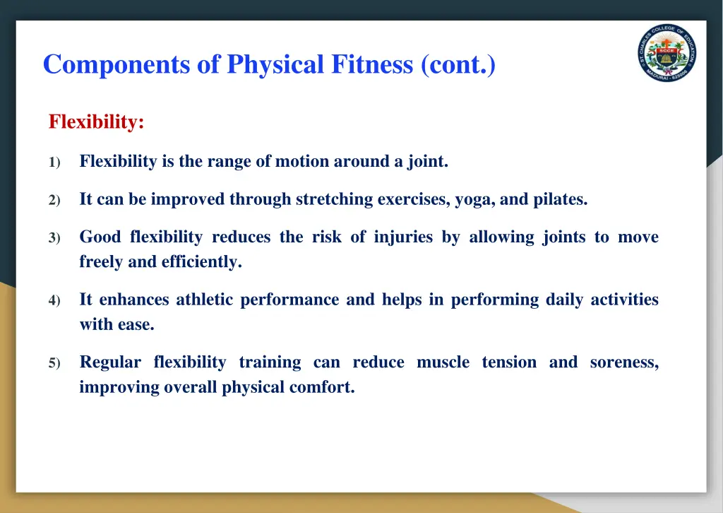 components of physical fitness cont 2