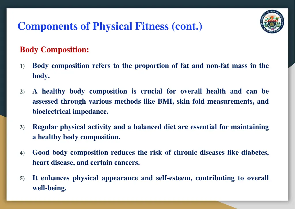 components of physical fitness cont 3